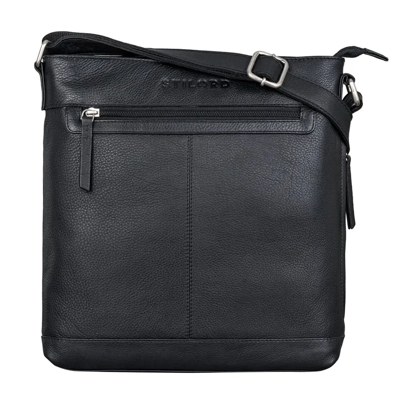 "Henrike" Schultertasche Damen Leder im Hochformat