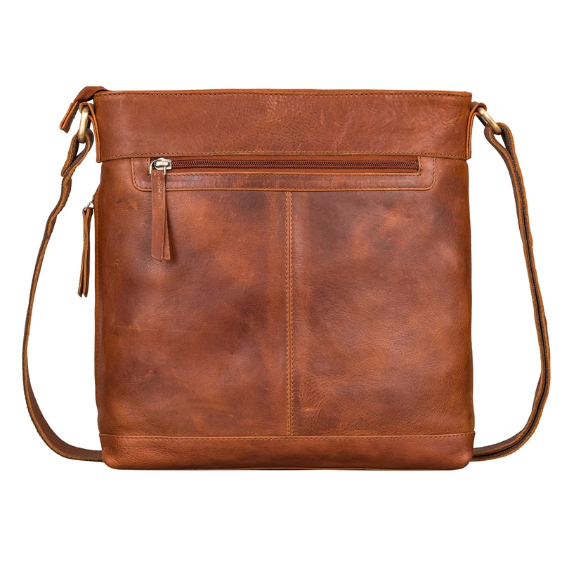 "Henrike" Schultertasche Damen Leder im Hochformat
