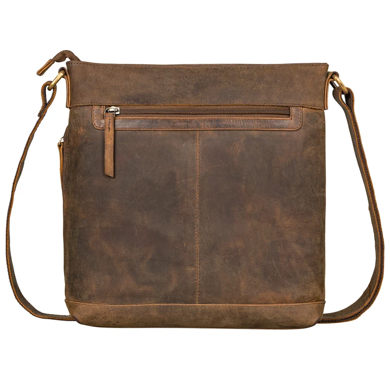 "Henrike" Schultertasche Damen Leder im Hochformat