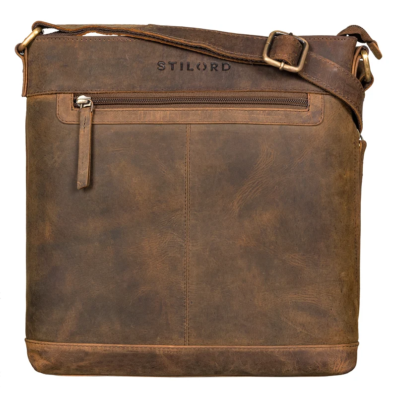"Henrike" Schultertasche Damen Leder im Hochformat
