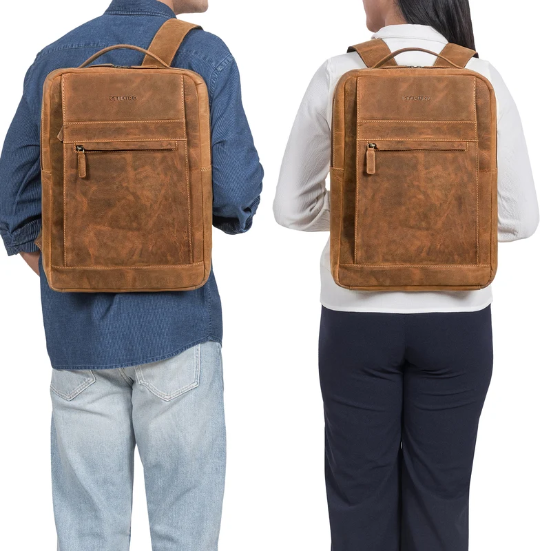 "Heiko" Leder Laptop Rucksack 15.6 Zoll Vintage
