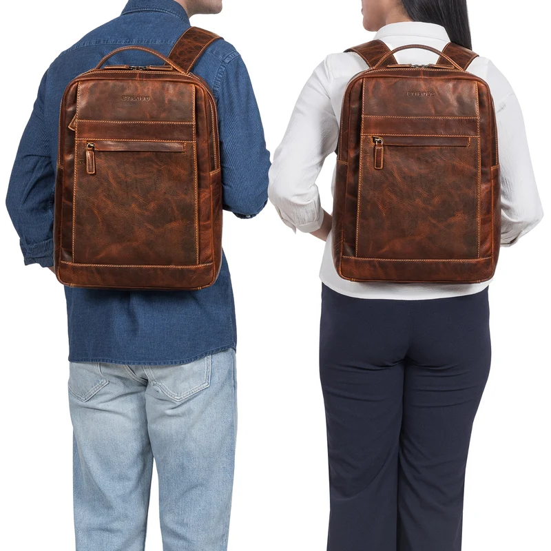 "Heiko" Leder Laptop Rucksack 15.6 Zoll Vintage