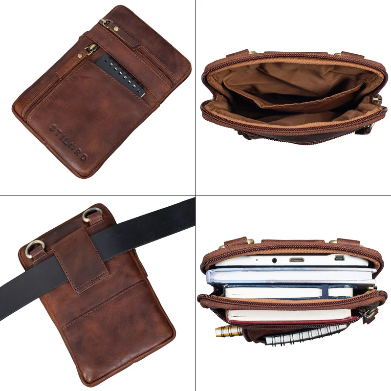 B-WARE "Brooks" Leder Brustbeutel Gürteltasche