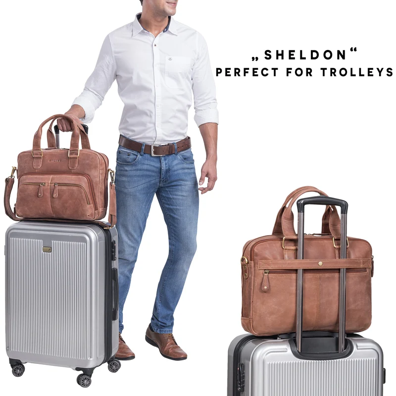 "Sheldon" Clevere Aktentasche Herren und Damen Leder