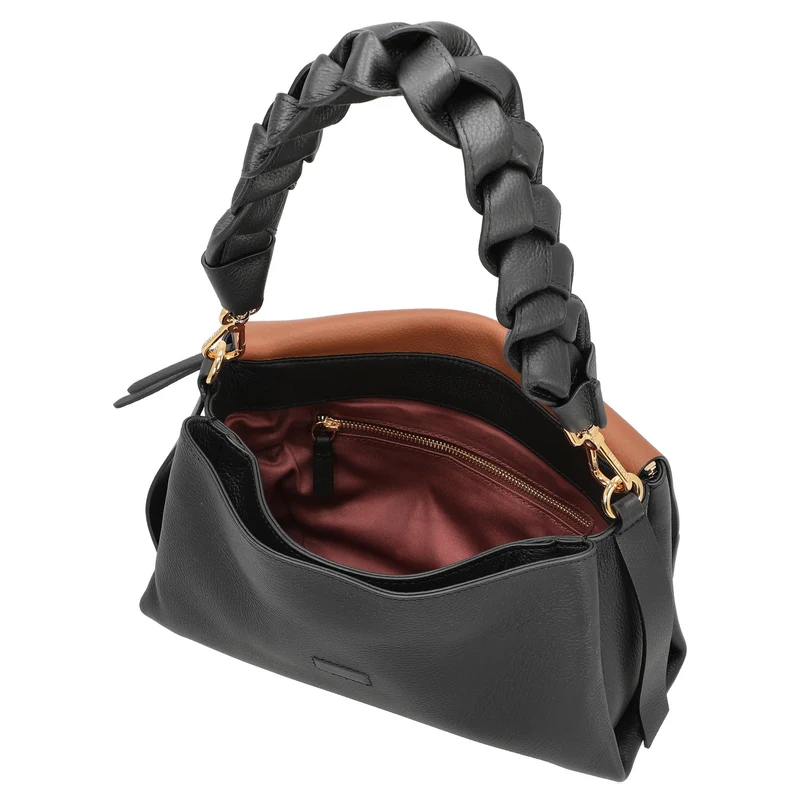 Coccinelle Boheme Grana Double - Umhängetasche 26 cm (noir, cognac)