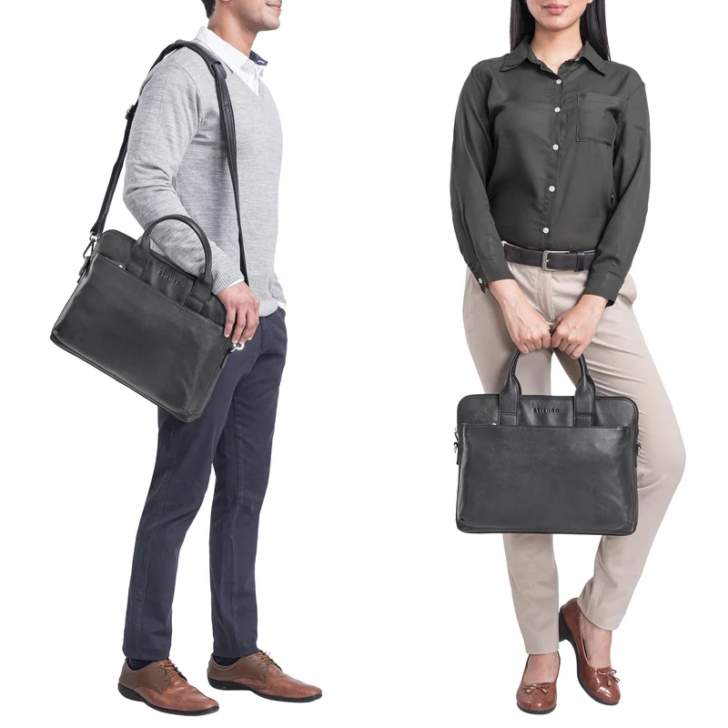 "Lancelot" Laptoptasche 14 Zoll Echtleder Herren und Damen