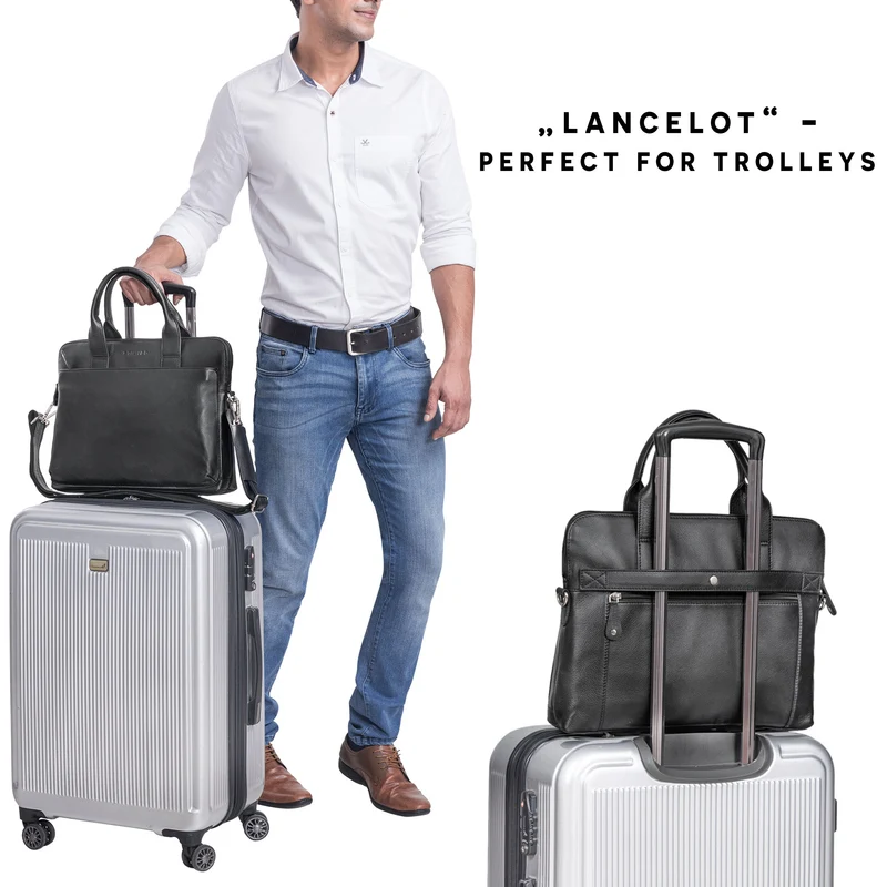 "Lancelot" Laptoptasche 14 Zoll Echtleder Herren und Damen