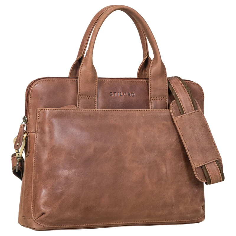 "Lancelot" Laptoptasche 14 Zoll Echtleder Herren und Damen