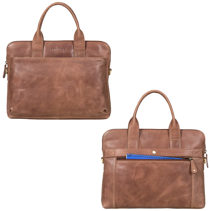 "Lancelot" Laptoptasche 14 Zoll Echtleder Herren und Damen