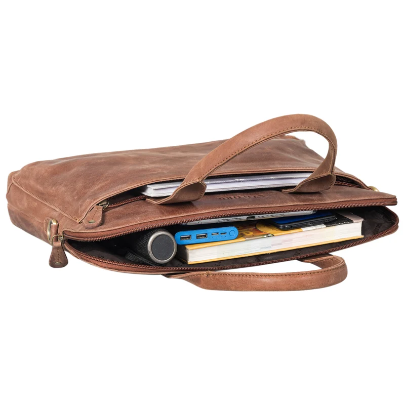 "Lancelot" Laptoptasche 14 Zoll Echtleder Herren und Damen