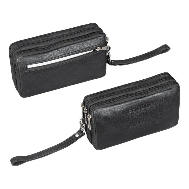 "Kenneth" Handgelenktasche Herren Echtleder mit Handgelenk-Schlaufe