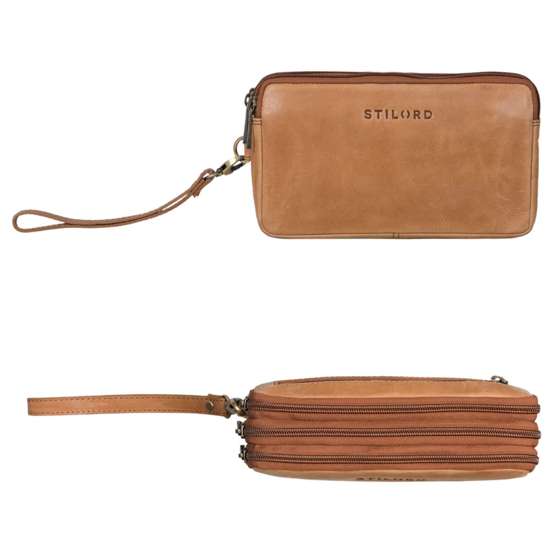 "Kenneth" Handgelenktasche Herren Echtleder mit Handgelenk-Schlaufe
