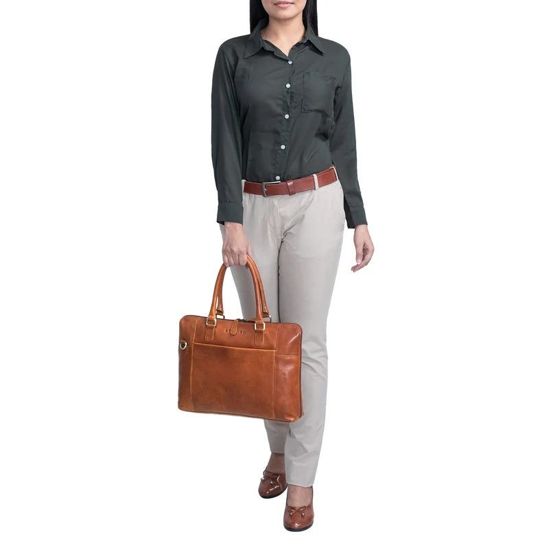 B-WARE "Latoya" Arbeitstasche elegant Leder