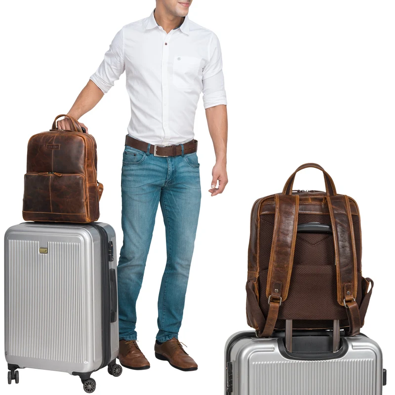 "Friedrich" Stilvoller Leder Business Rucksack