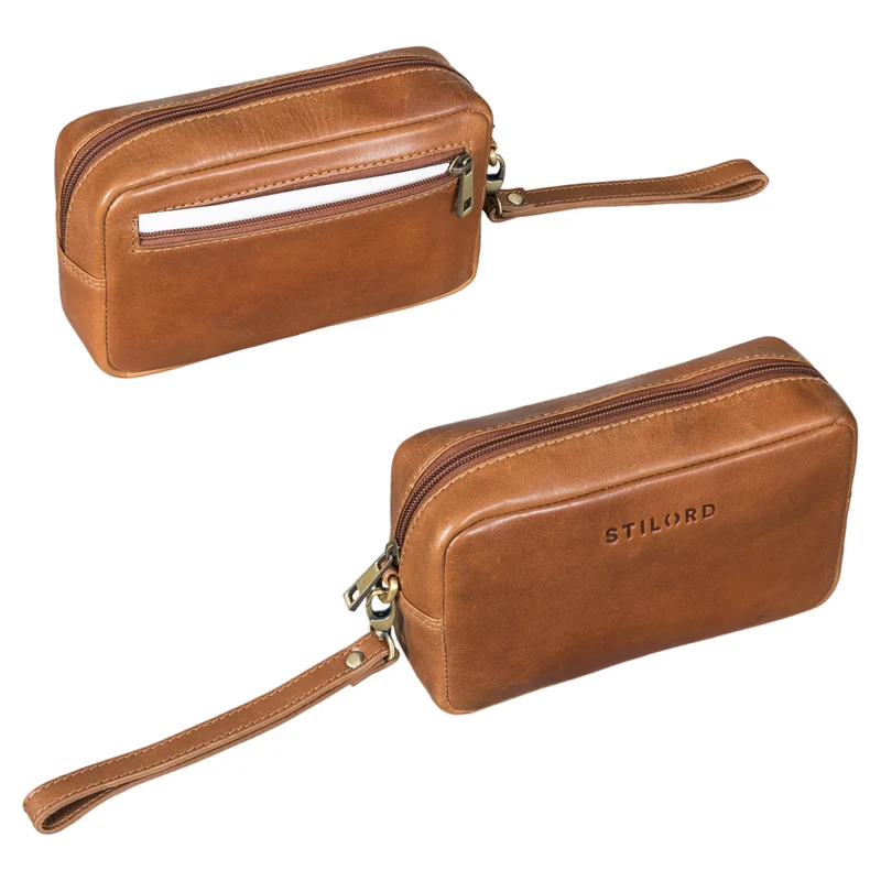 "Larkin" Herren Hand-Gelenk-Tasche Echtleder klein