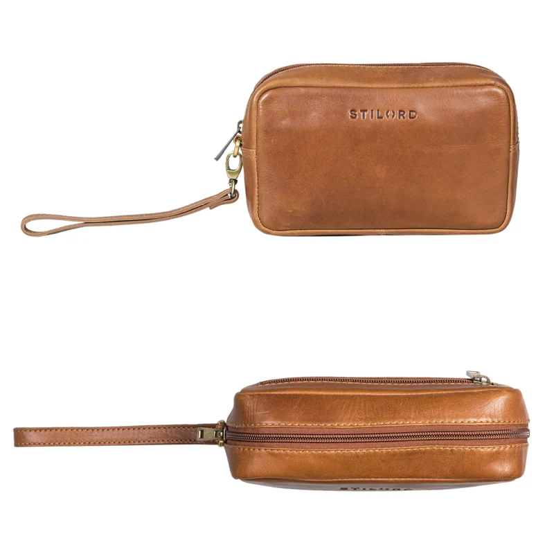 "Larkin" Herren Hand-Gelenk-Tasche Echtleder klein