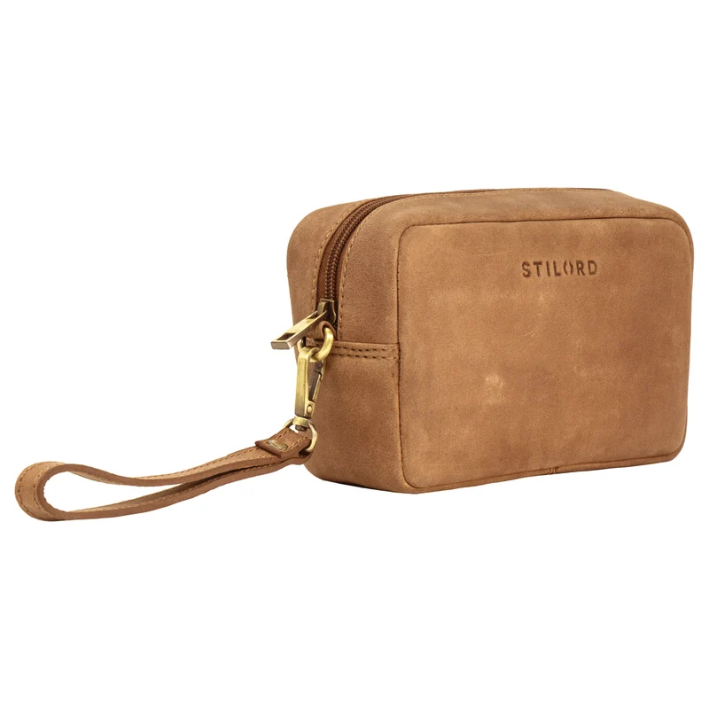 "Larkin" Herren Hand-Gelenk-Tasche Echtleder klein