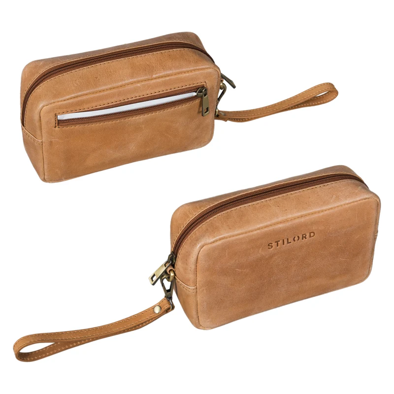 "Larkin" Herren Hand-Gelenk-Tasche Echtleder klein
