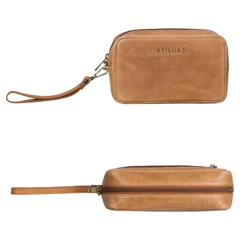 "Larkin" Herren Hand-Gelenk-Tasche Echtleder klein