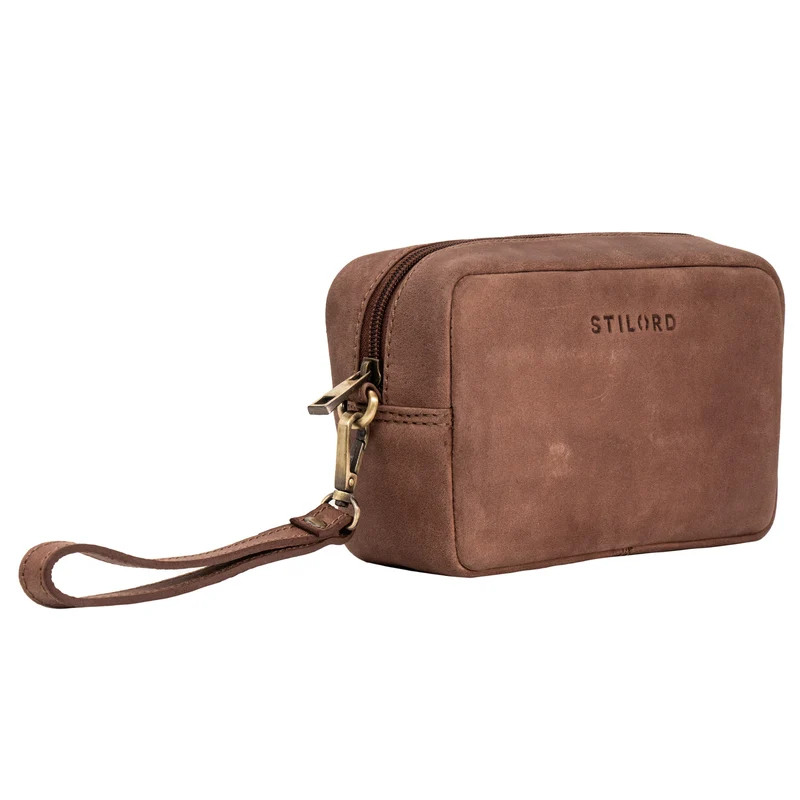 "Larkin" Herren Hand-Gelenk-Tasche Echtleder klein