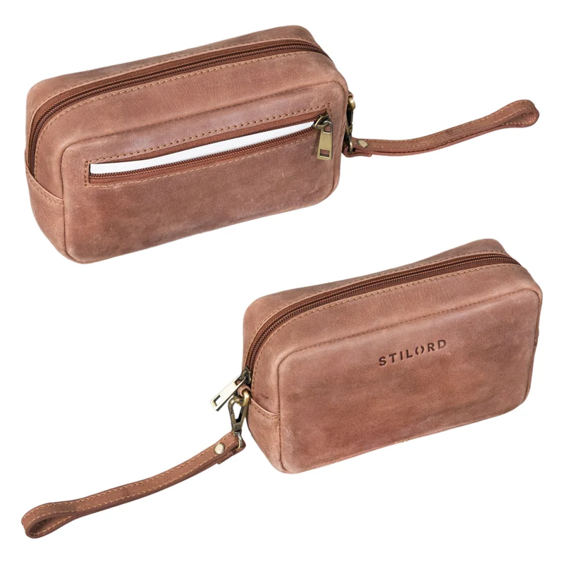 "Larkin" Herren Hand-Gelenk-Tasche Echtleder klein