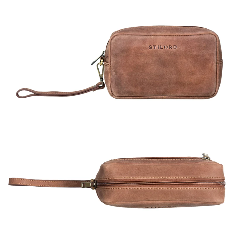 "Larkin" Herren Hand-Gelenk-Tasche Echtleder klein