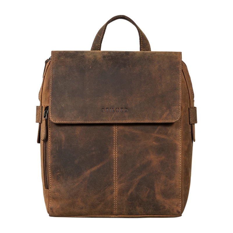 "Darcy" Tagesrucksack Leder mit Überschlag