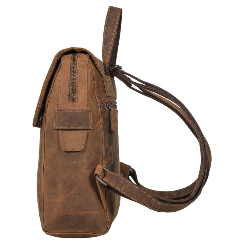 "Darcy" Tagesrucksack Leder mit Überschlag