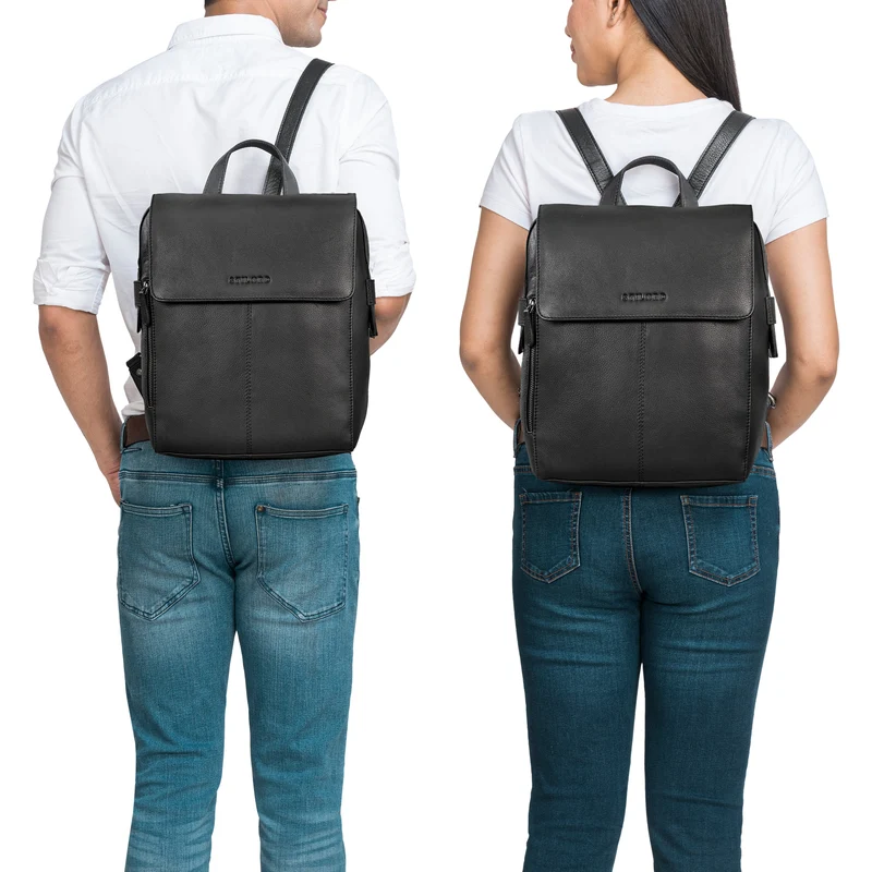 "Darcy" Tagesrucksack Leder mit Überschlag