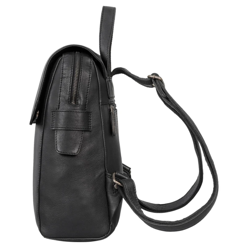 "Darcy" Tagesrucksack Leder mit Überschlag