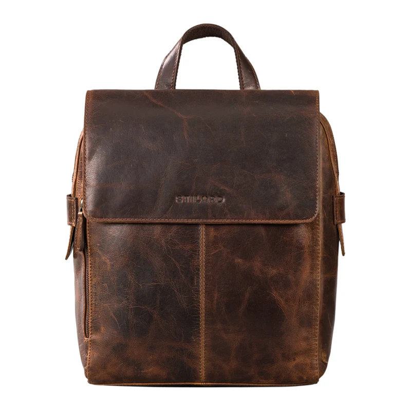 "Darcy" Tagesrucksack Leder mit Überschlag
