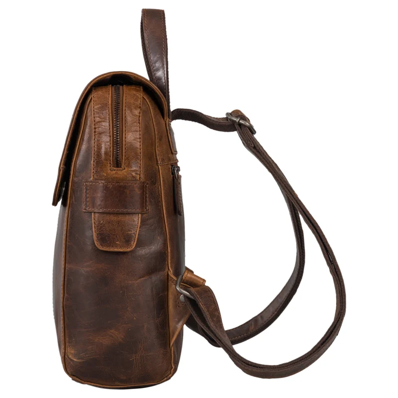 "Darcy" Tagesrucksack Leder mit Überschlag