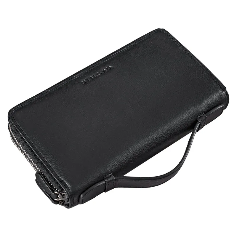 "Sean" Große Geldtasche Herren Leder mit Handgelenk Griff RFID Schutz