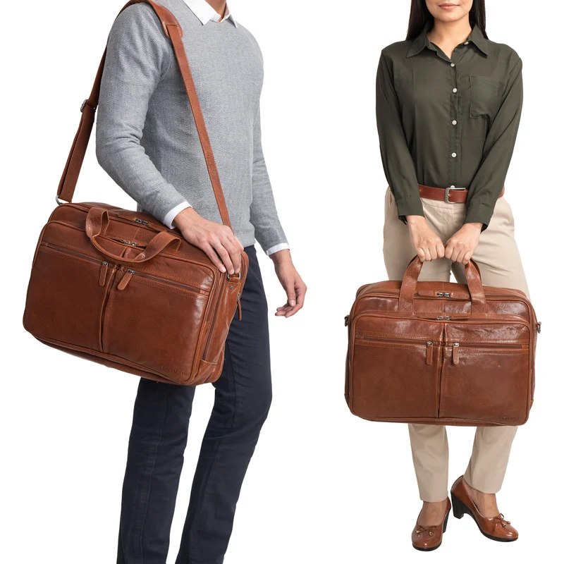 B-WARE "Gigantus" XXL Aktentasche Leder Laptoptasche