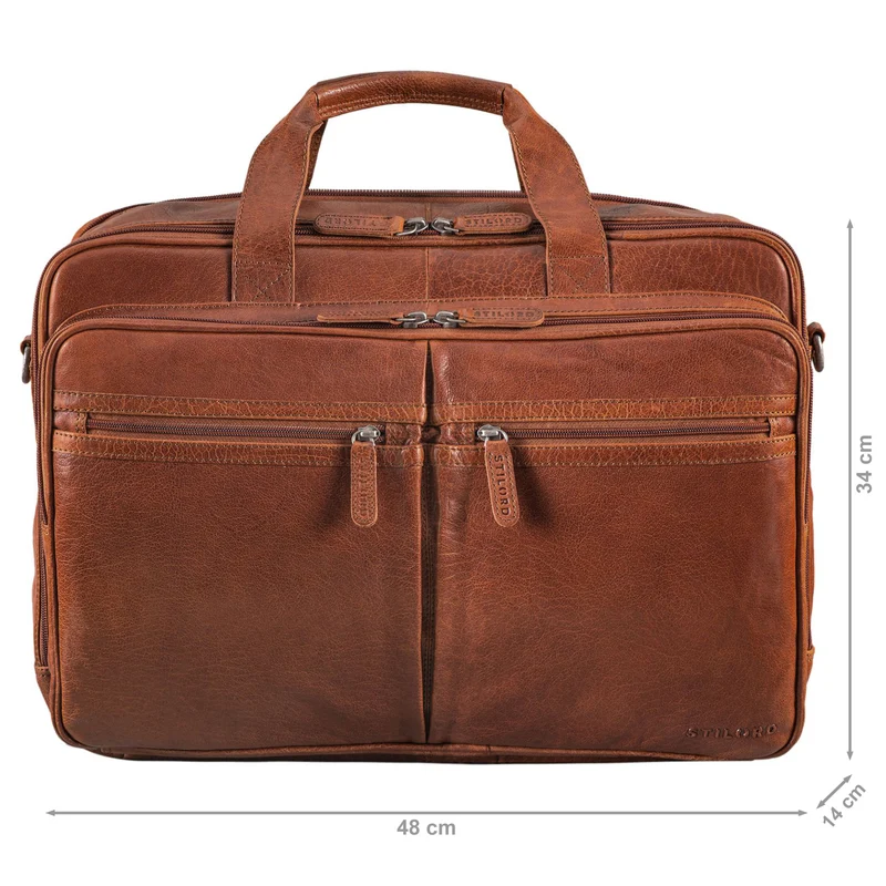 B-WARE "Gigantus" XXL Aktentasche Leder Laptoptasche