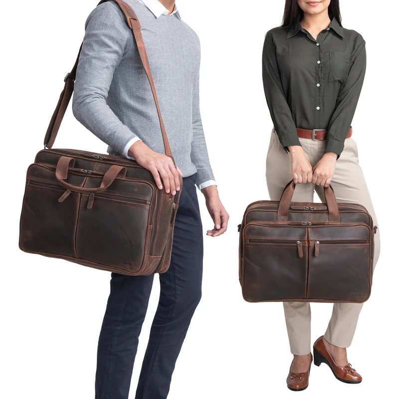 B-WARE "Gigantus" XXL Aktentasche Leder Laptoptasche