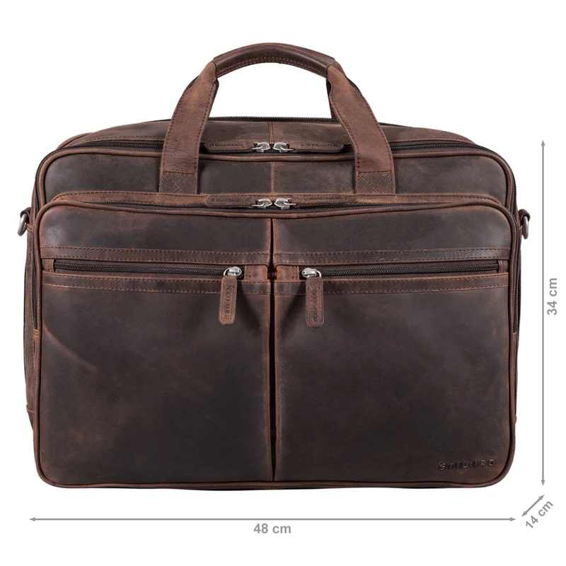 B-WARE "Gigantus" XXL Aktentasche Leder Laptoptasche