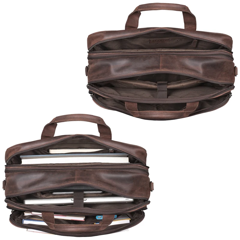 B-WARE "Gigantus" XXL Aktentasche Leder Laptoptasche