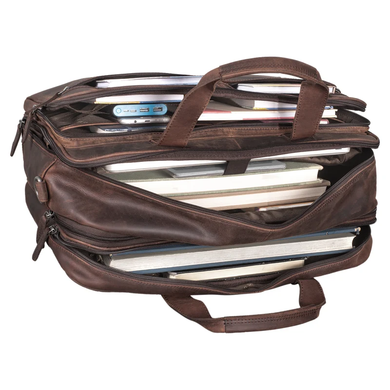 B-WARE "Gigantus" XXL Aktentasche Leder Laptoptasche