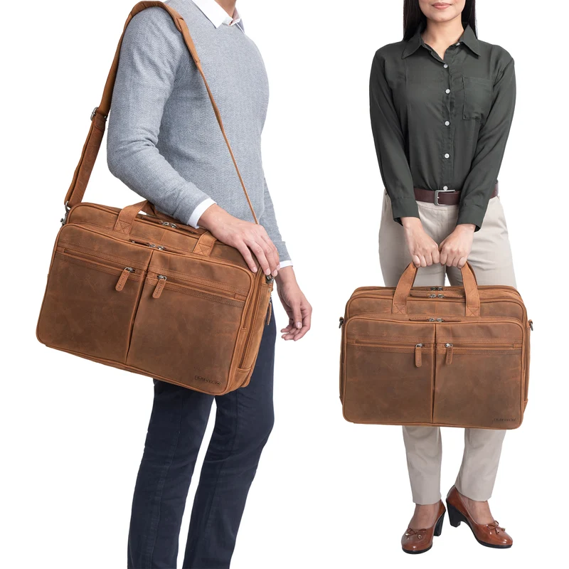 B-WARE "Gigantus" XXL Aktentasche Leder Laptoptasche