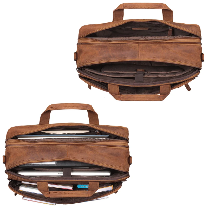 B-WARE "Gigantus" XXL Aktentasche Leder Laptoptasche