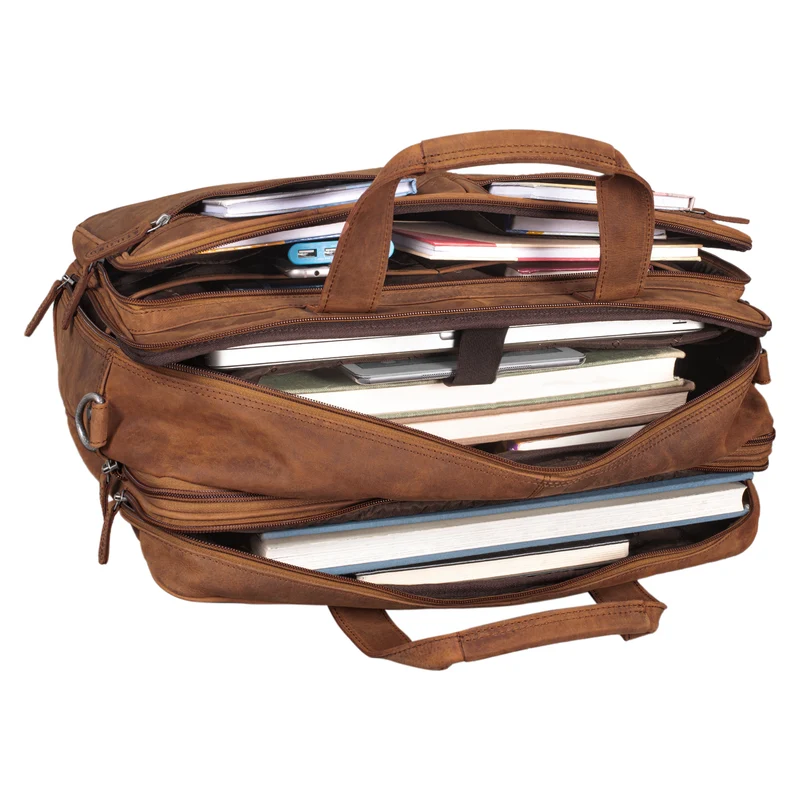 B-WARE "Gigantus" XXL Aktentasche Leder Laptoptasche
