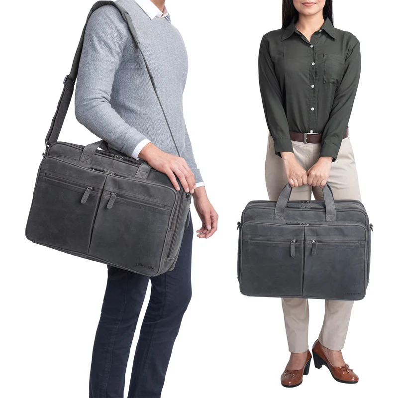 B-WARE "Gigantus" XXL Aktentasche Leder Laptoptasche