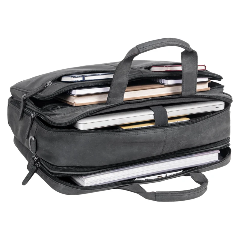 B-WARE "Gigantus" XXL Aktentasche Leder Laptoptasche