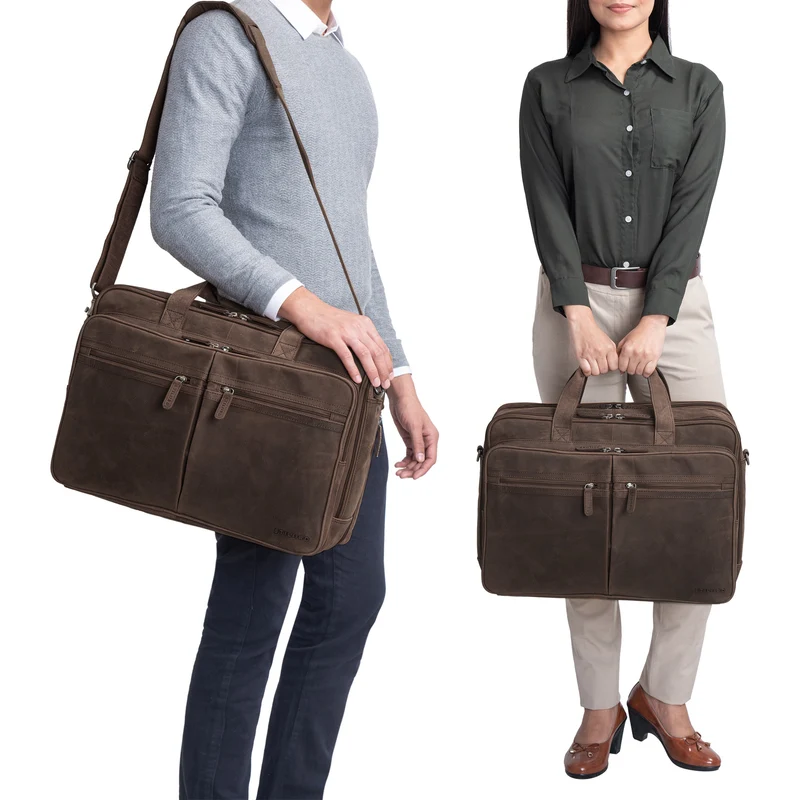 B-WARE "Gigantus" XXL Aktentasche Leder Laptoptasche