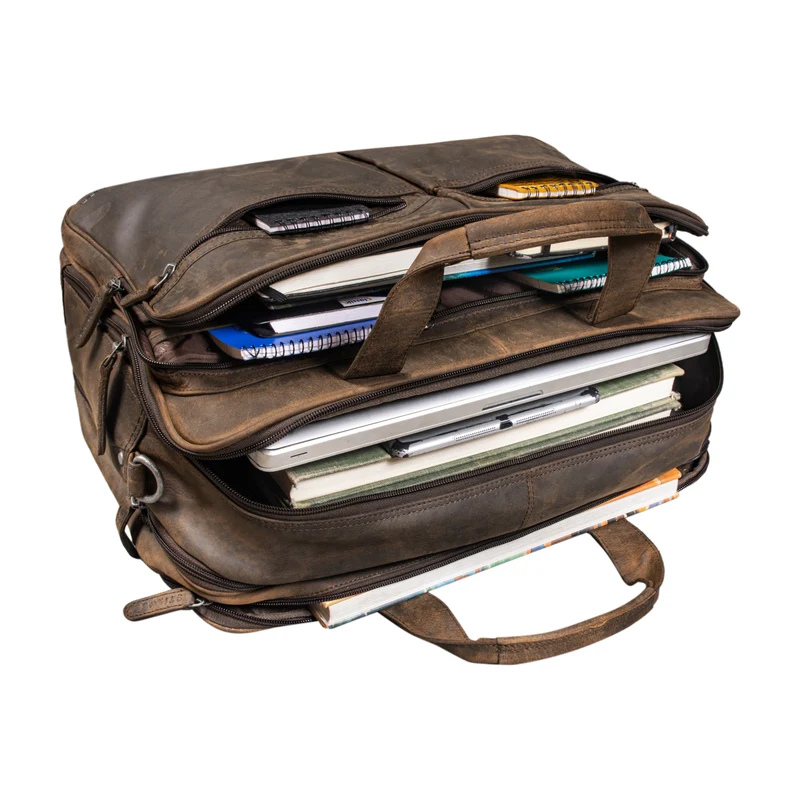 B-WARE "Gigantus" XXL Aktentasche Leder Laptoptasche