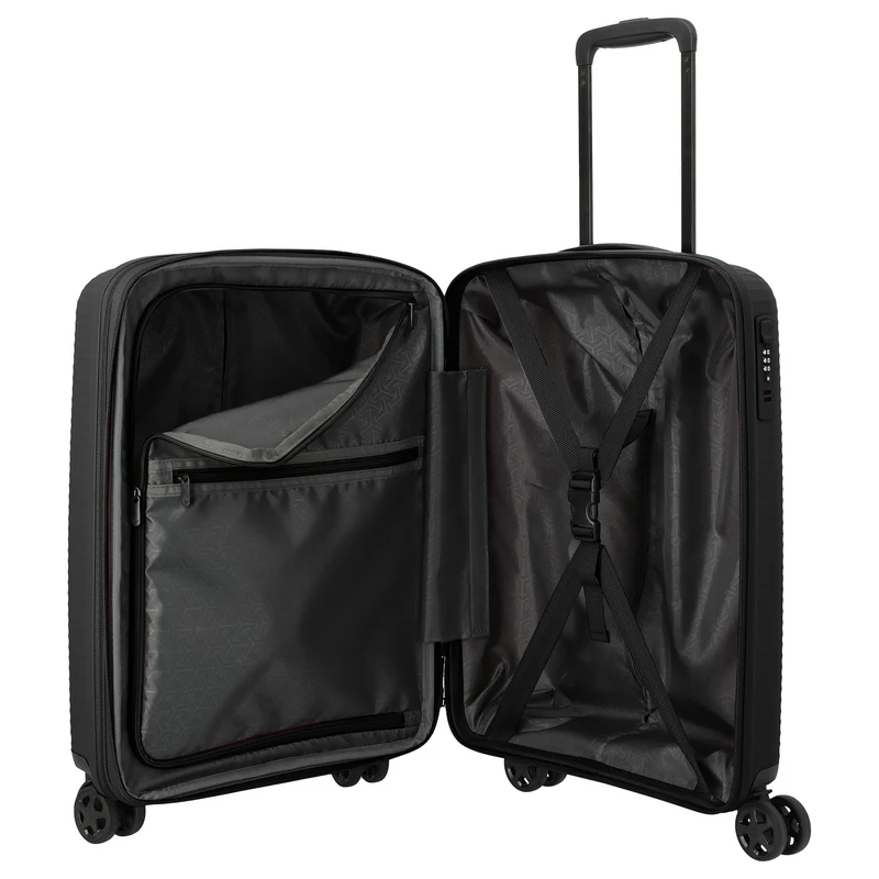 Travelite Air Stripe - 4-Rollen-Kabinentrolley S 55 cm erw. (black)