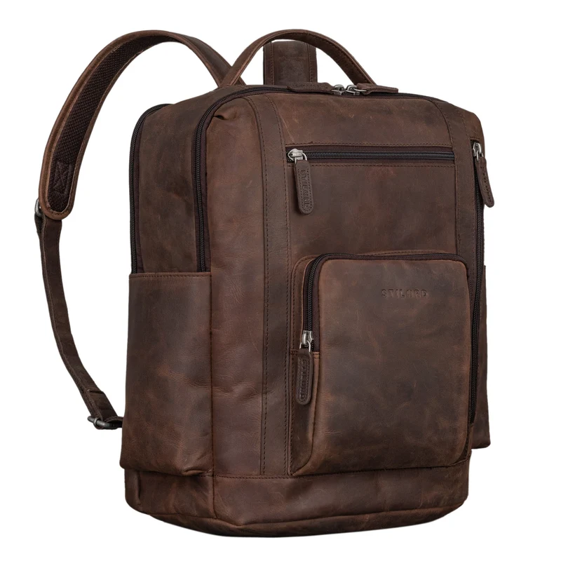 "Archibald" Lederrucksack mit Laptop-Fach 15,6 Zoll Damen und Herren