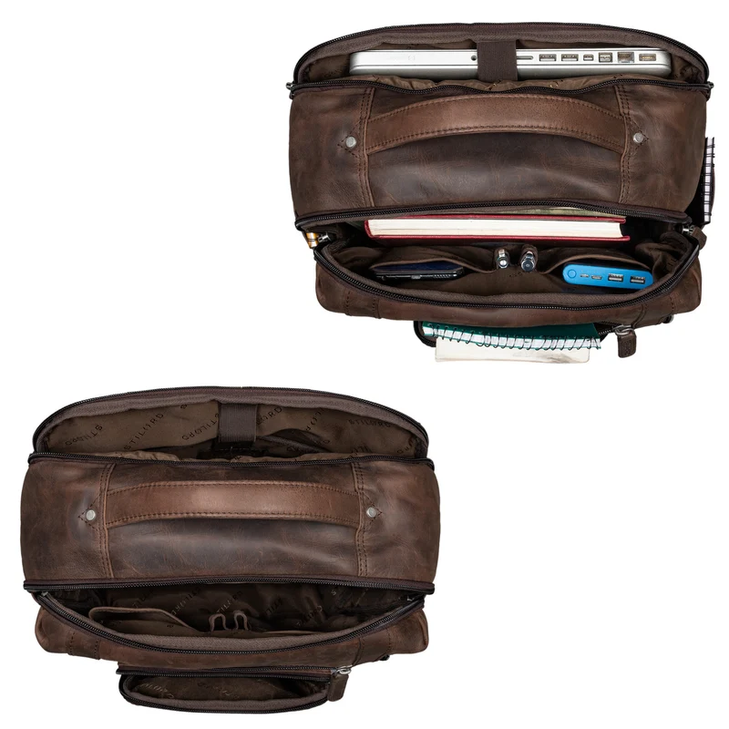 "Archibald" Lederrucksack mit Laptop-Fach 15,6 Zoll Damen und Herren