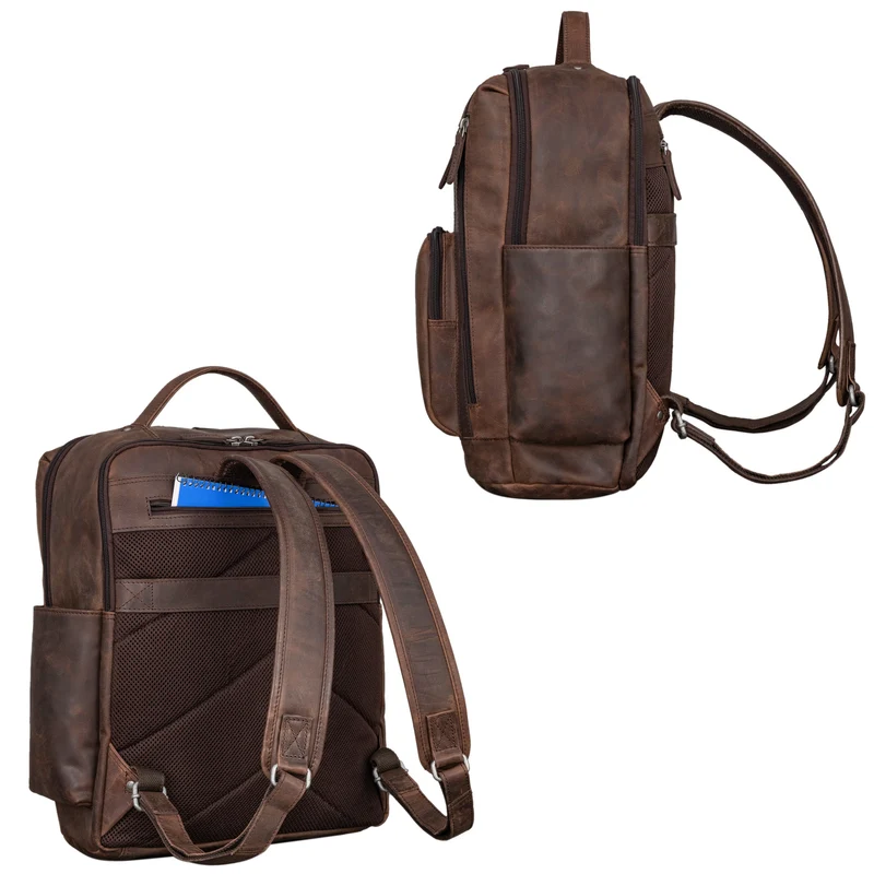 "Archibald" Lederrucksack mit Laptop-Fach 15,6 Zoll Damen und Herren